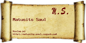 Matusits Saul névjegykártya